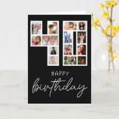40e verjaardag Fotocollage Groet Kaart (Gele Bloem)