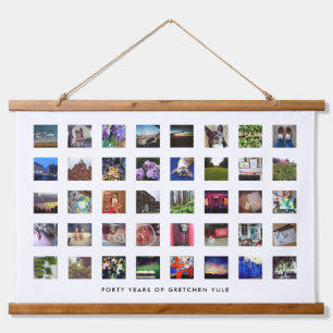 40e verjaardag Fotocollage Tapestry Print Hangend Wandkleed