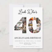 40e verjaardag fotomontage kijk wie 40 is kaart (Voorkant)