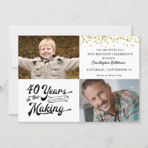 40e verjaardag Foto's Gold Confetti Kaart