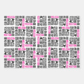 40e verjaardag foto's zwart-wit roze inpakpapier vel (Voorkant 3)