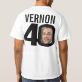 40e verjaardag fouroh aangepaste naam foto zwart w t-shirt (Achterkant)