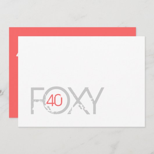 40e verjaardag - Foxy 40 uitnodiging (Voorkant / Achterkant)