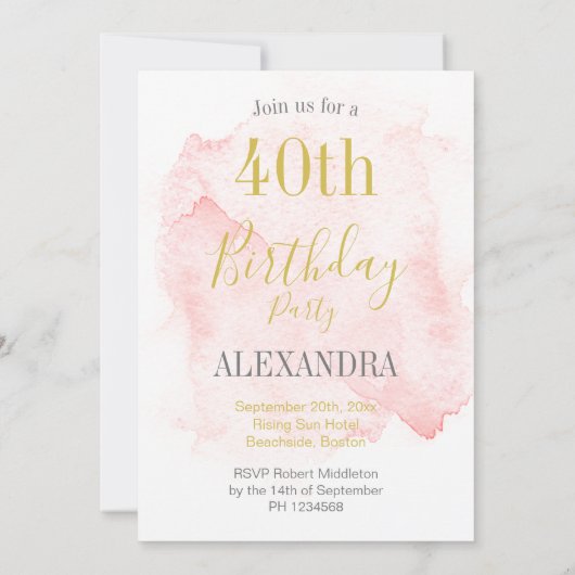 40e verjaardag Frans Grafisch persmonogram Kaart (Achterkant)