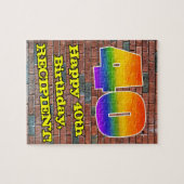 40e verjaardag: Fun Graffiti-geïnspireerde regenbo Legpuzzel (Horizontaal)