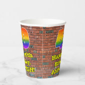 40e verjaardag: Fun Graffiti-geïnspireerde regenbo Papieren Bekers (Rechts)