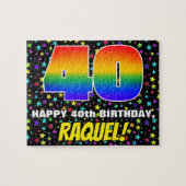 40e verjaardag — Fun, kleurrijk Star Field Pattern Legpuzzel (Horizontaal)