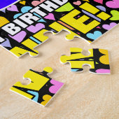 40e verjaardag — Fun, liefhebbende hartvormen + "4 Legpuzzel (Zijkant)