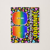 40e verjaardag — Fun, liefhebbende hartvormen + "4 Legpuzzel (Verticaal)