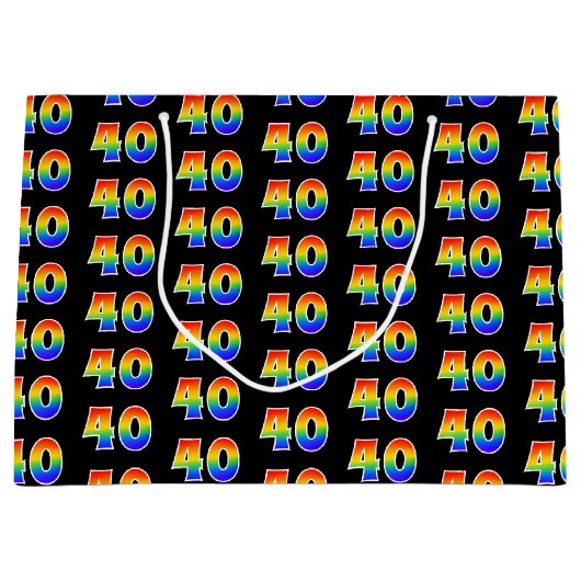 40e verjaardag: Fun Rainbow Event Nummer 40 Patroo Groot Cadeauzakje (Voorkant)