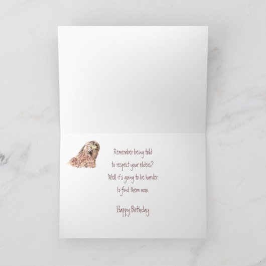 40e verjaardag Funny Insulting Cute Curious Bird Kaart (Binnen)