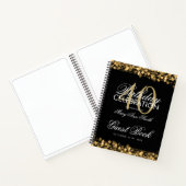 40e verjaardag Gastenboek Party Sparkles Gold Notitieboek (Binnen)