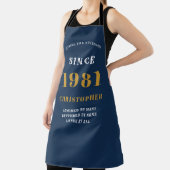 40e verjaardag Geboren 1981 Blauw Goud Man Schort (Insitu)