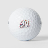 40e verjaardag Geboren in 1980 Limited Edition Gif Golfballen (Voorkant)