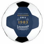 40e verjaardag Geboren in 1983 Monogram naam Legen Voetbal (Voorkant)