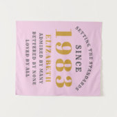 40e verjaardag Geboren in 1983 Naam toevoegen Roze Wandkleed (Voorkant (horizontaal))