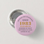 40e verjaardag Geboren in 1983 Roze grijs Ronde Button 3,2 Cm (Voorkant /achterkant)