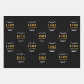 40e verjaardag, geboren in 1983 Zwarte Gold toevoe Inpakpapier Vel (Voorkant)