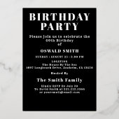 40e verjaardag Geboren Legendary Zwart Goud Retro Folie Uitnodiging (Achterkant)