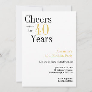 40e verjaardag gejuich voor 40 jaar Minimal Party Kaart