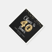 40e verjaardag gejuich voor 40 jaar zwart goud servet (Hoek)