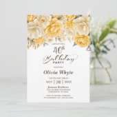 40e verjaardag Gele Bloemen Party Kaart (Staand voorkant)