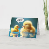 40e verjaardag Gele Speelgoed eend met eendje Kaart (Voorkant)