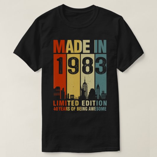 40e verjaardag, gemaakt in 1983, beperkte uitgave t-shirt (Design voorkant)