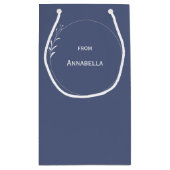 40e verjaardag gepersonaliseerd blauw klein cadeauzakje (Achterkant)