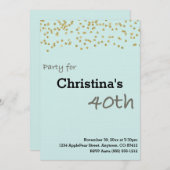 40e verjaardag gepersonaliseerd in pastkleuren in  kaart (Voorkant / Achterkant)