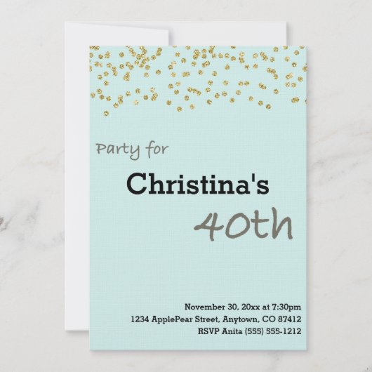 40e verjaardag gepersonaliseerd in pastkleuren in  kaart (Voorkant)