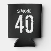40e verjaardag gepersonaliseerd zwart wit blikjeskoeler (Voorkant)