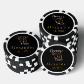 40e verjaardag Gepersonaliseerde Cheers Beers Zwar Poker Chips (Opstapeling)