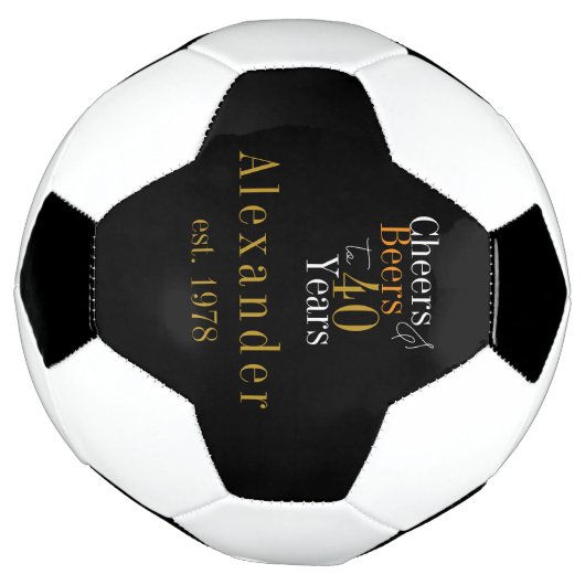 40e verjaardag Gepersonaliseerde Cheers Beers Zwar Voetbal (Gedraaid)