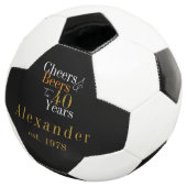40e verjaardag Gepersonaliseerde Cheers Beers Zwar Voetbal (Drie kwart)