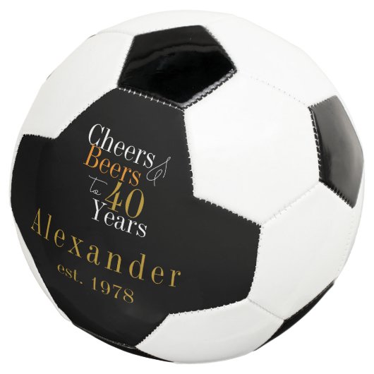 40e verjaardag Gepersonaliseerde Cheers Beers Zwar Voetbal (Drie kwart)