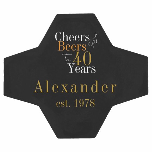 40e verjaardag Gepersonaliseerde Cheers Beers Zwar Voetbal (Enkel)