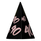 40e verjaardag gepersonaliseerde foto glitter roze feesthoedjes (Achterkant)