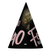 40e verjaardag gepersonaliseerde foto glitter roze feesthoedjes (Links)