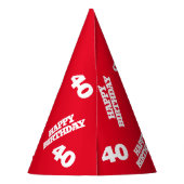 40e verjaardag gepersonaliseerde foto wit rood feesthoedjes (Achterkant)