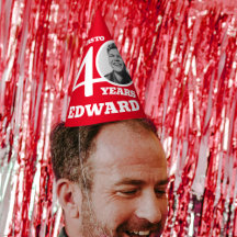 40e verjaardag gepersonaliseerde foto wit rood