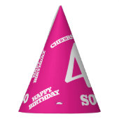 40e verjaardag gepersonaliseerde foto wit roze feesthoedjes (Links)