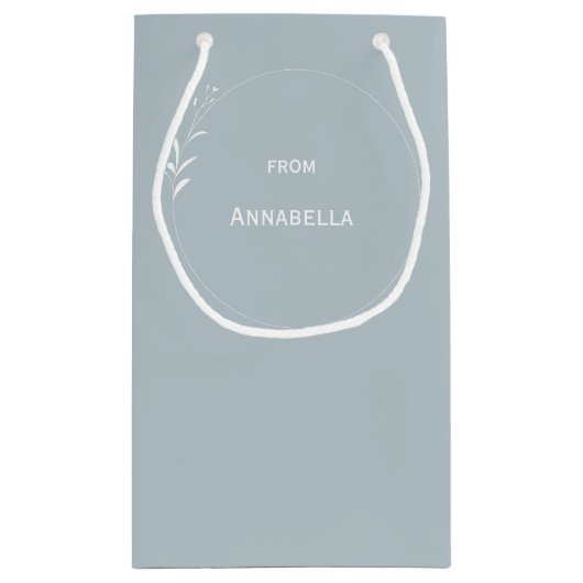 40e verjaardag gepersonaliseerde lichtblauw klein cadeauzakje (Achterkant)