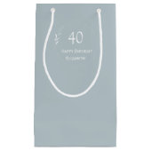 40e verjaardag gepersonaliseerde lichtblauw klein cadeauzakje (Voorkant)