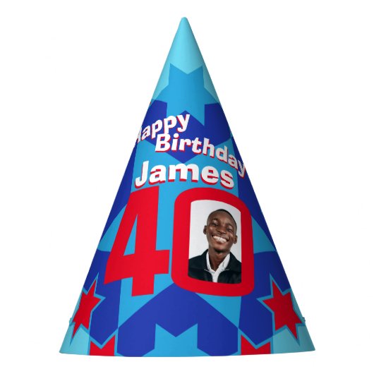 40e verjaardag gepersonaliseerde pet van de fotost feesthoedjes (Voorkant)