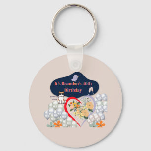 40e verjaardag Gepersonaliseerde Sleutelhanger