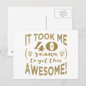 40e verjaardag Geweldig Briefkaart (Voorkant / Achterkant)