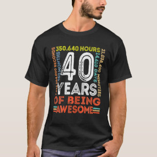40e verjaardag Geweldige 40 jaar oude  retro T-shirt