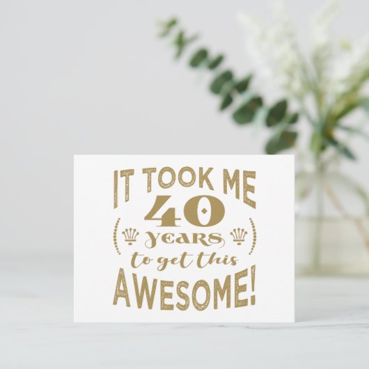 40e verjaardag Geweldige Briefkaart (Staand voorkant)