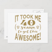 40e verjaardag Geweldige Briefkaart (Voorkant / Achterkant)
